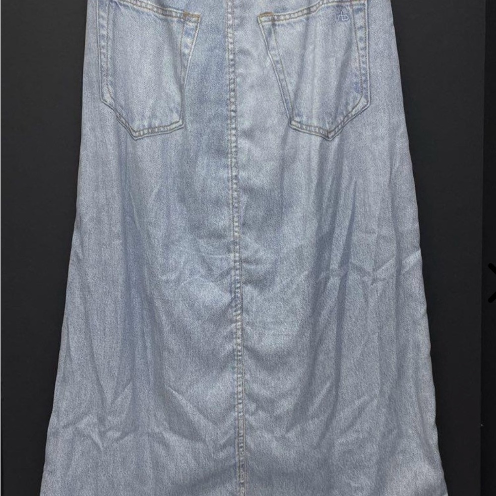 rag & bone Light Blue Denim Midi Skirt